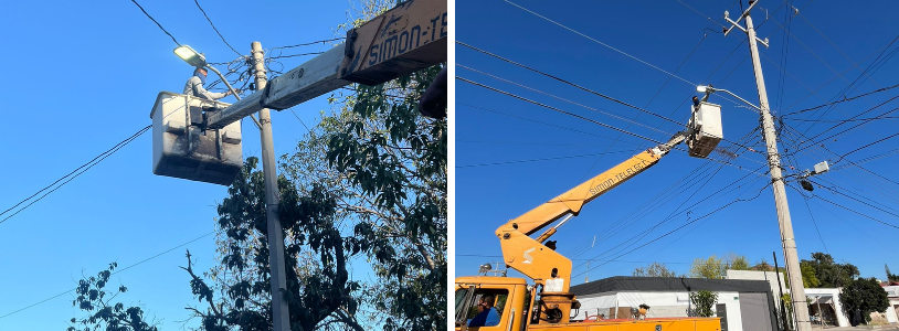 Trabaja Ayuntamiento de Guaymas en reparación de alumbrado
