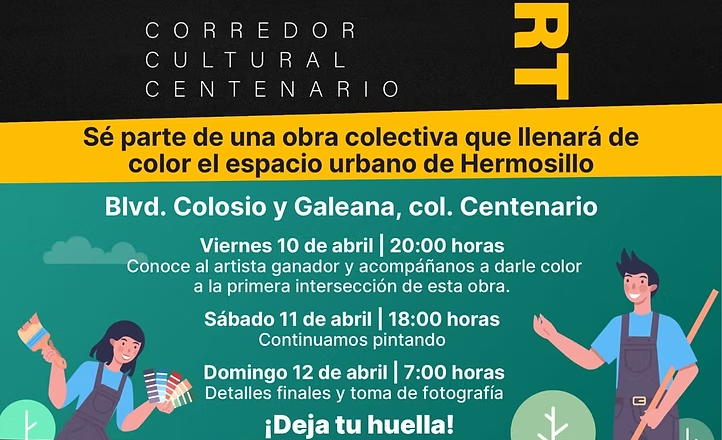 Invita Gobierno de Hermosillo a la ciudadanía a sumarse a obra de arte en asfalto a partir de este viernes