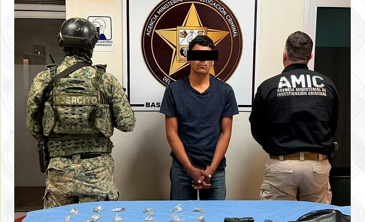 FGJES detiene a Javier Ernesto “N” por narcomenudeo y portación de arma en Cajeme