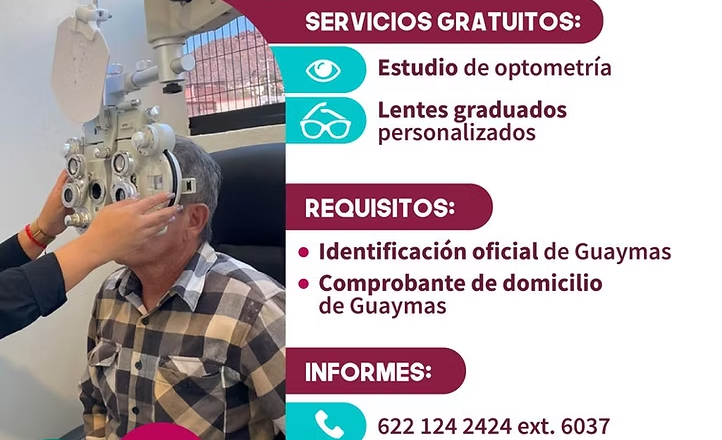 Informa Ayuntamiento de Guaymas sobre servicios gratuitos en la Óptica Municipal