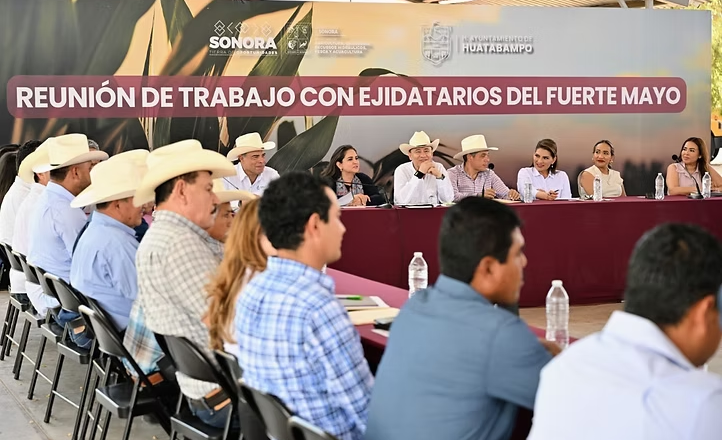 Gobernador Durazo respalda al Fuerte Mayo y asegura agua para el campo
