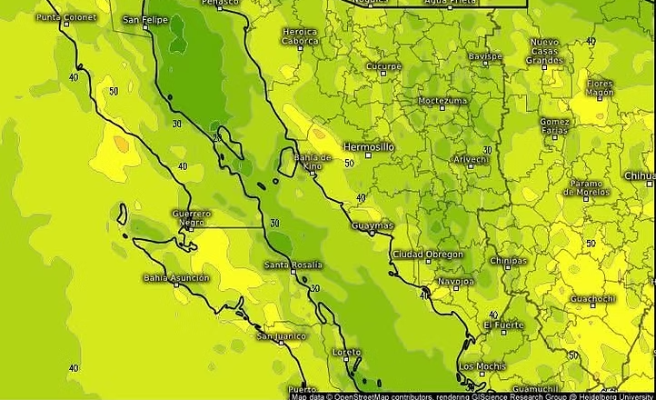 Clima: Esperan ráfagas de viento entre 40 y 65 km/h en Empalme y Guaymas