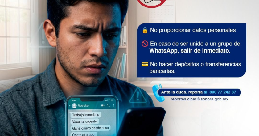 Detecta SSPC Sonora modalidad de fraude con supuestas oportunidades de empleo