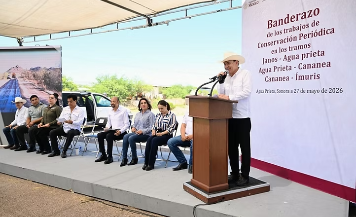 Durazo y Sheinbaum mejoran conectividad en el norte de Sonora con rehabilitación de carreteras