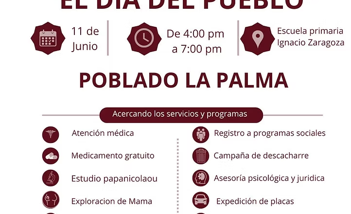 Ayuntamiento de Empalme llevará la jornada “Día del Pueblo” al poblado La Palma