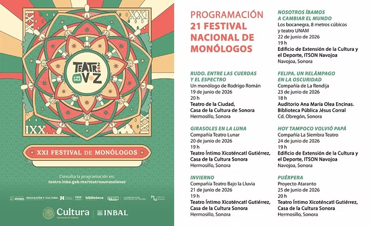 Invita Gobierno de Sonora a Festival de Monólogos: ISC