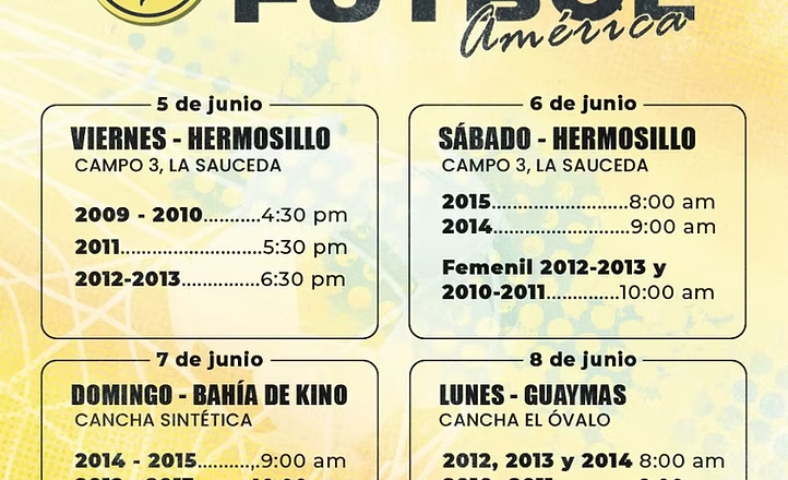 Gobierno de Sonora y Club América buscan talento juvenil con visorías en Hermosillo, Bahía de Kino y Guaymas