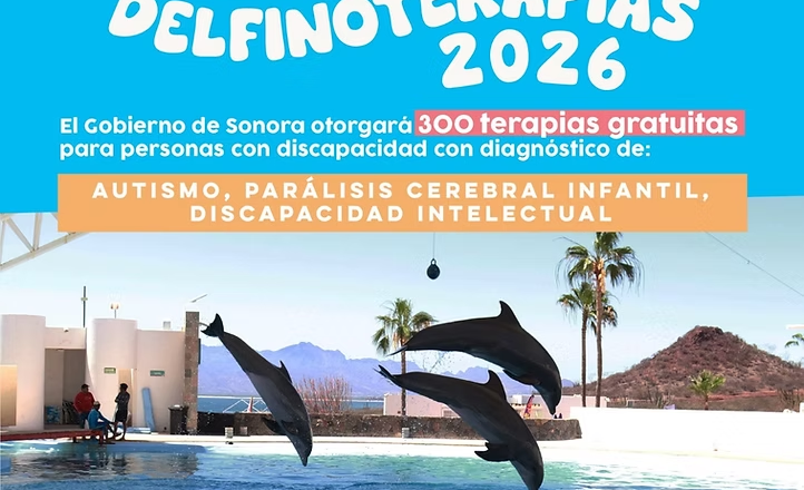 Abre Gobierno de Sonora convocatoria para Delfinoterapias 2026