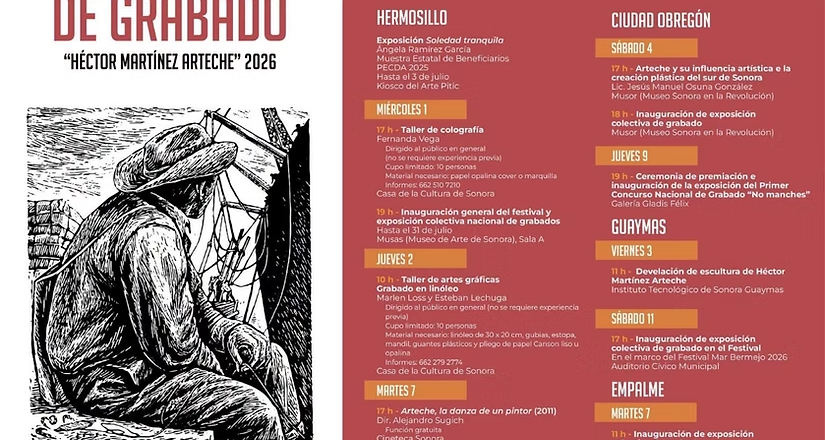 Anuncia Gobierno de Sonora segundo festival nacional de grabado