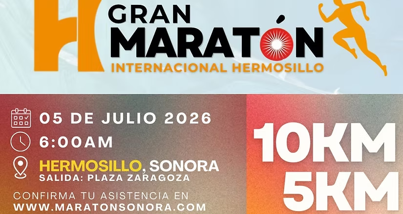 Todo listo para trotar este domingo 5 de julio en Hermosillo, en el Trote Amistoso rumbo al Maratón Internacional 2026