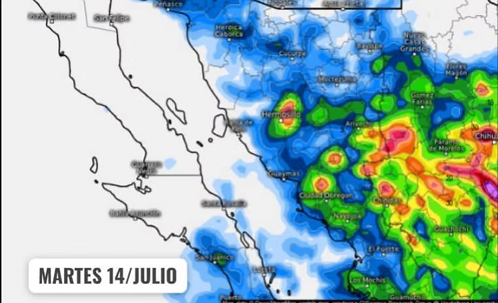 Sigue el pronóstico de lluvias para Sonora