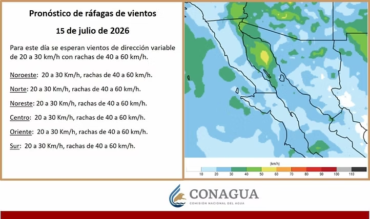 Mantiene CEPC pronóstico de lluvias y vientos fuertes en la entidad