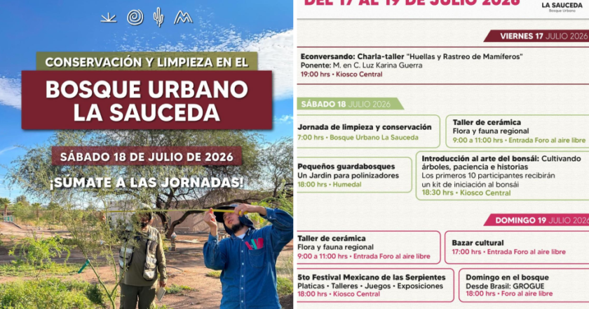 Gobierno de Sonora ofrece un fin de semana de experiencias para toda la familia en el Bosque Urbano La Sauceda