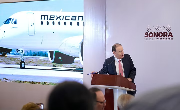 Gobernador Durazo trae a Sonora nueva ruta de Mexicana con respaldo de presidenta Sheinbaum