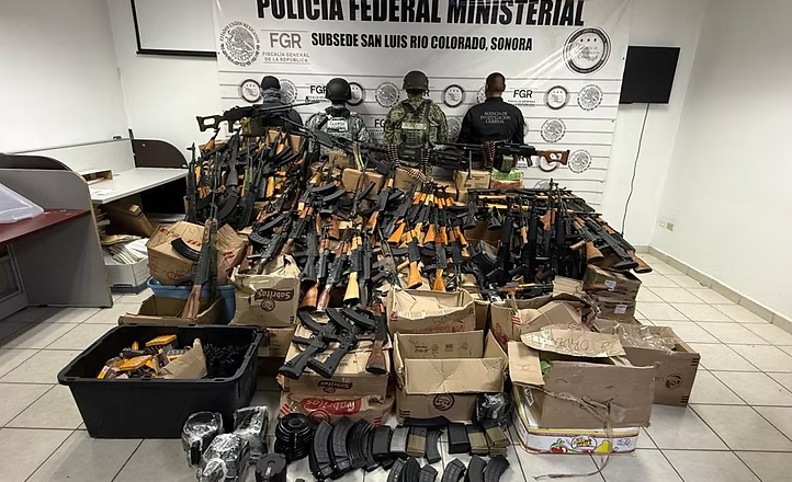 Asegura Mesa Estatal de Seguridad arsenal de alto poder en San Luis Río Colorado, Sonora