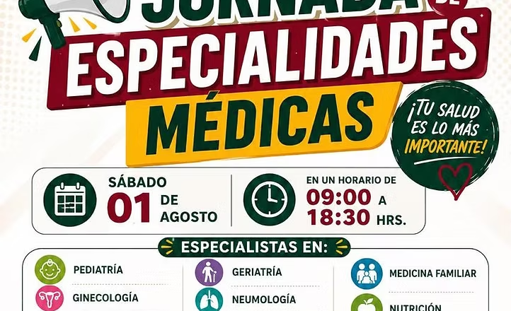 Invita Gobierno de Empalme a aprovechar Jornada de Especialidades Médicas de IMSS Bienestar