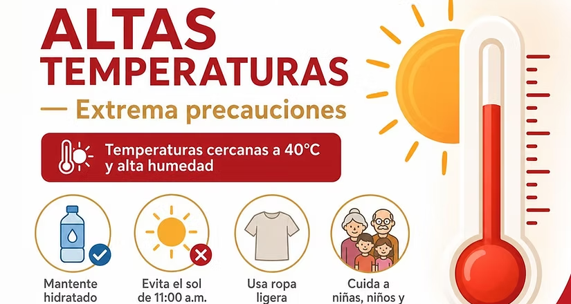 Exhorta Gobierno de Empalme a extremar precauciones ante las altas temperaturas
