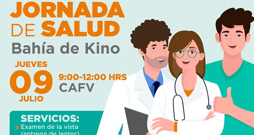 Llevará Ayuntamiento de Hermosillo jornada gratuita de salud en Bahía de Kino este jueves