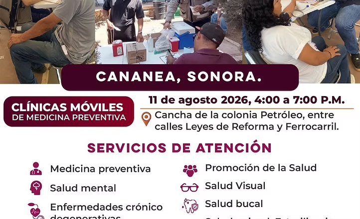 Acerca Salud Sonora servicios preventivos a comunidades alejadas mediante Clínicas Móviles