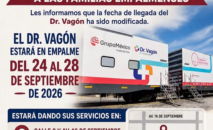 Confirman regreso del Dr. Vagón a Empalme; brindará servicios gratuitos en septiembre
