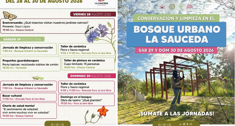 Gobierno de Sonora invita a disfrutar una variedad de actividades este fin de semana en el Bosque Urbano La Sauceda