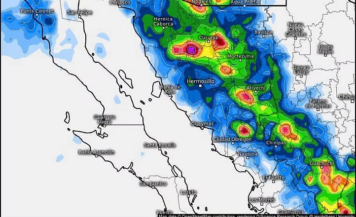 Sigue el pronóstico de lluvias para Sonora