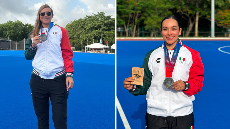 Par de jugadoras sonorenses de hockey obtienen plata con México en los JCC 2026
