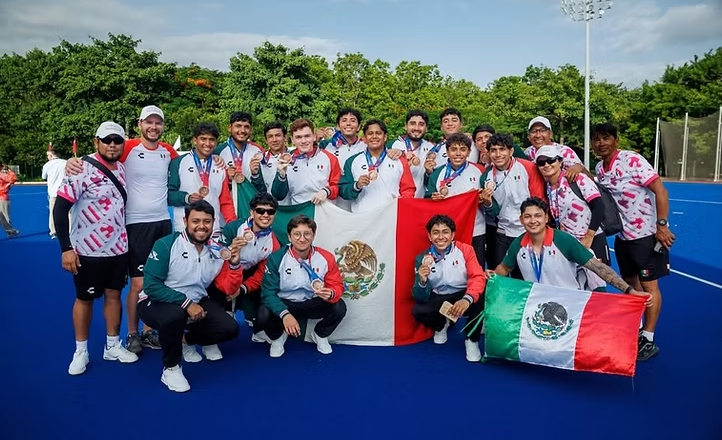 Con 3 sonorenses, México obtiene el bronce en hockey varonil de JCC