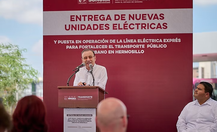 Gobernador Durazo moderniza transporte público de Hermosillo con nuevas unidades eléctricas