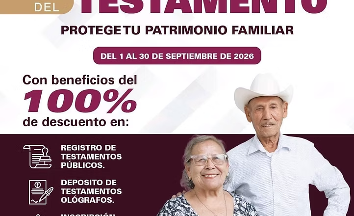 Gobierno de Sonora brinda servicios gratuitos durante Septiembre, Mes del Testamento