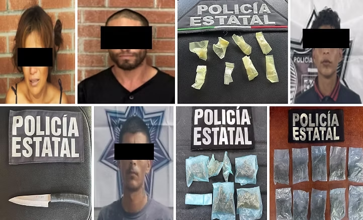 Detiene Policía Estatal a cuatro personas y asegura narcótico y un arma prohibida en Hermosillo
