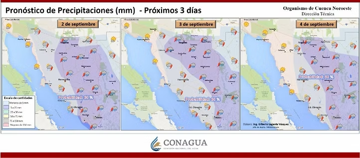 Protección Civil pronostica lluvias y altas temperaturas en Sonora